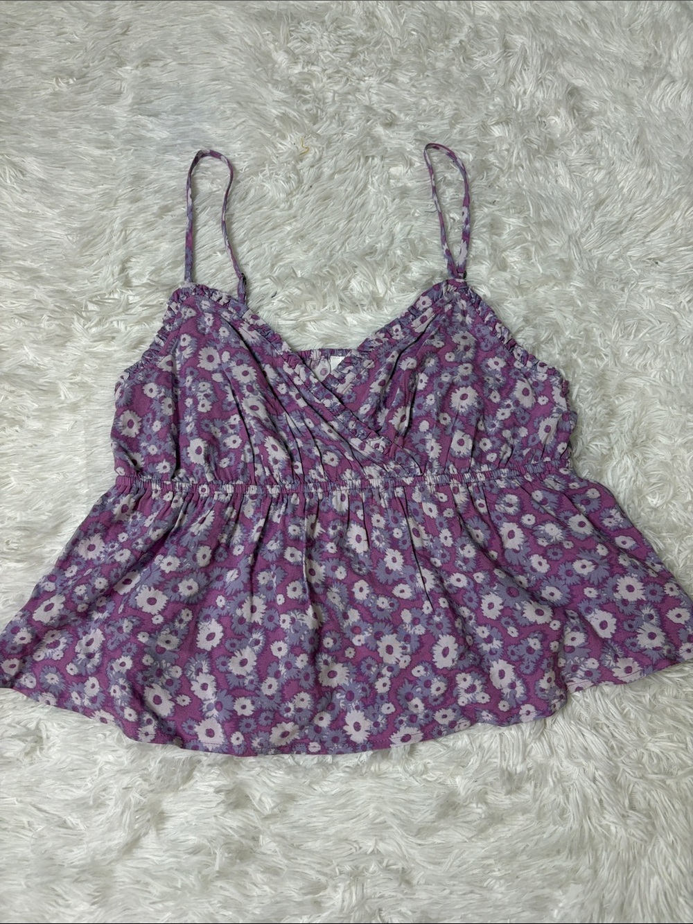 NWOT Abound Purple Floral Cropped Tank Size S